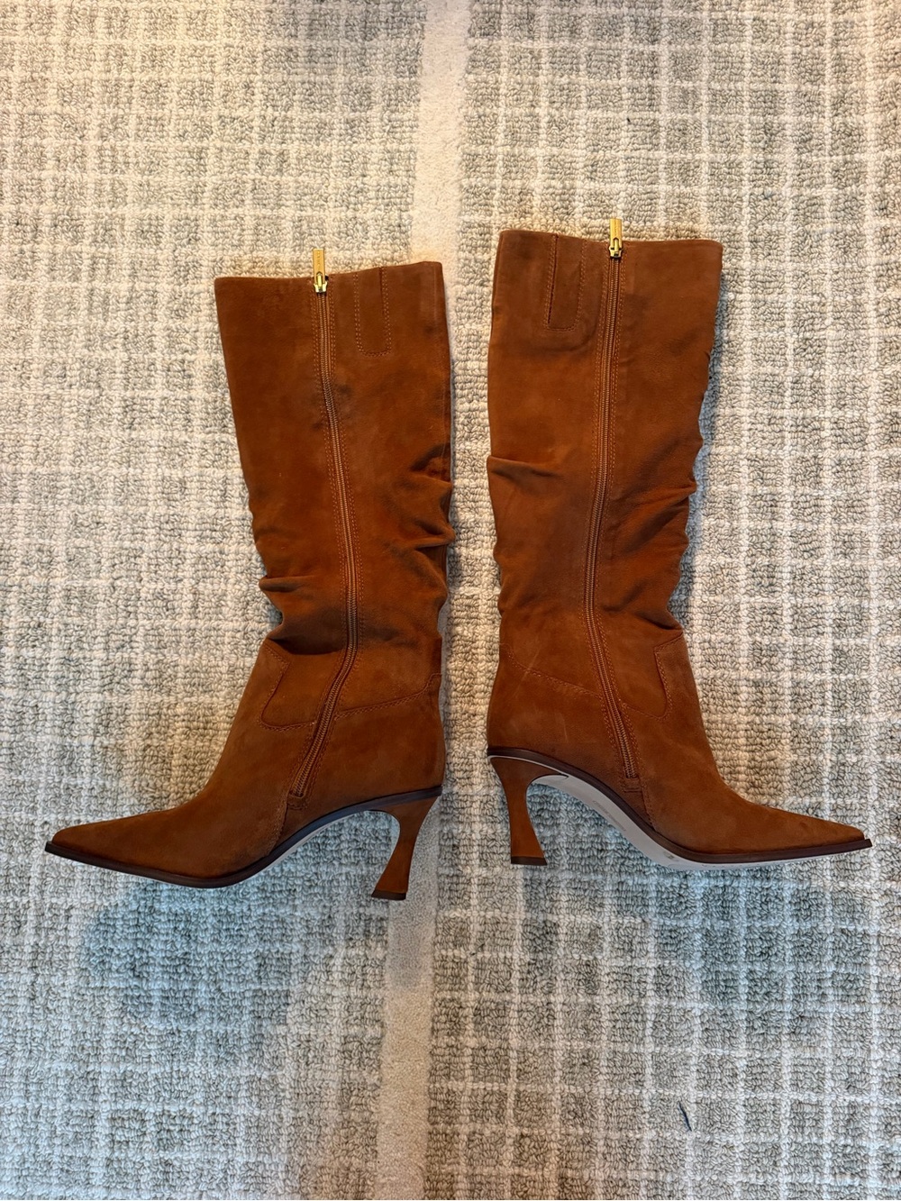 Vince Camuto Kindre Burnt Sugar Slouch Knee-High Heeled Boots NWOT - Picture 2 of 5